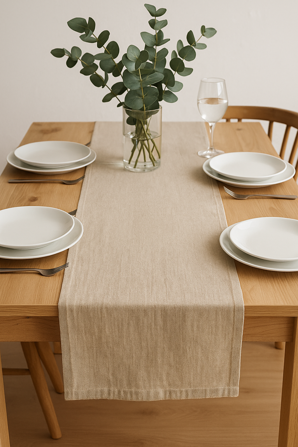 Camino de mesa lino natural