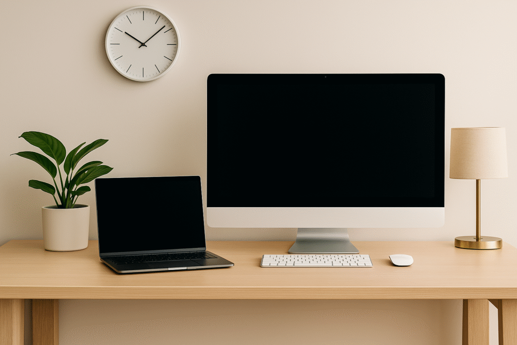 Espacio de trabajo moderno y acogedor Lucia AI