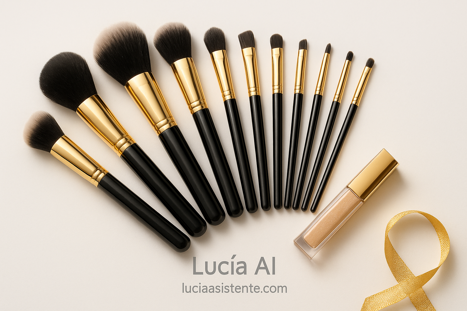 Set de brochas de maquillaje con fibras suaves.