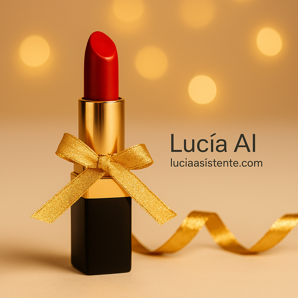 Barra de labios roja clásica sobre fondo blanco.