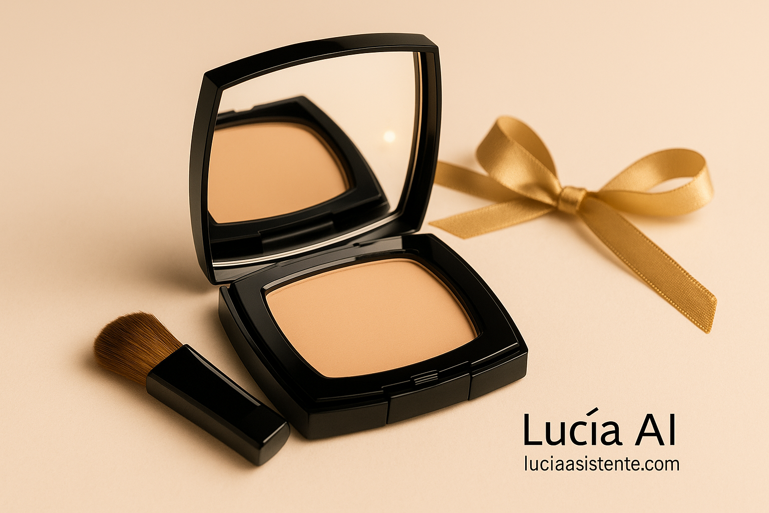 Polvos compactos con espejo y esponja.