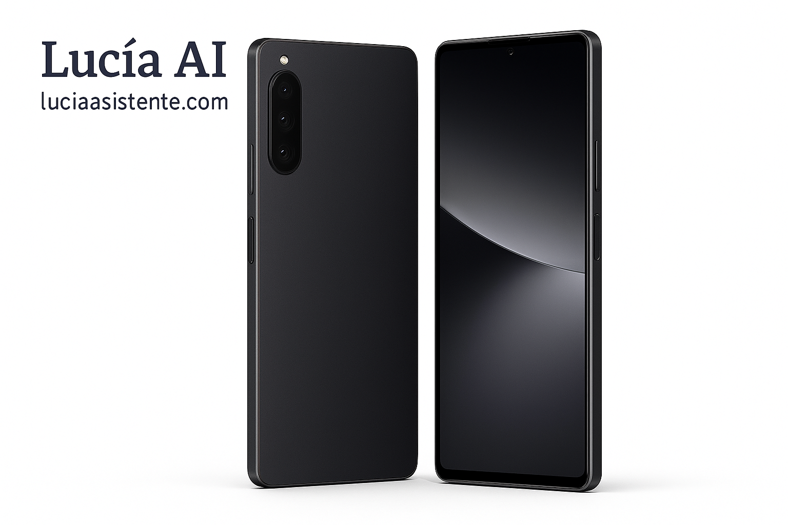 Smartphone premium tipo Sony Xperia con formato alargado y cámara avanzada.