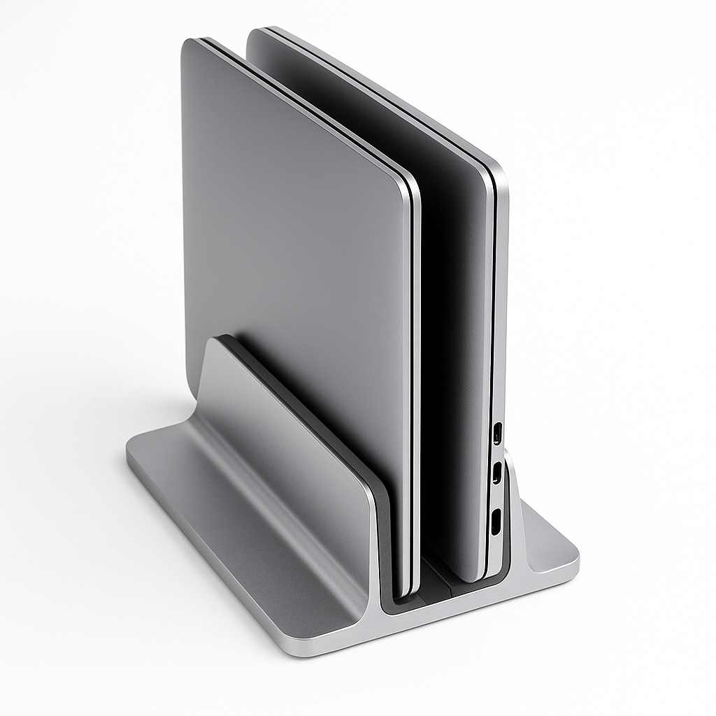 Soporte vertical. Ideal para quienes necesitan ahorrar espacio en el escritorio