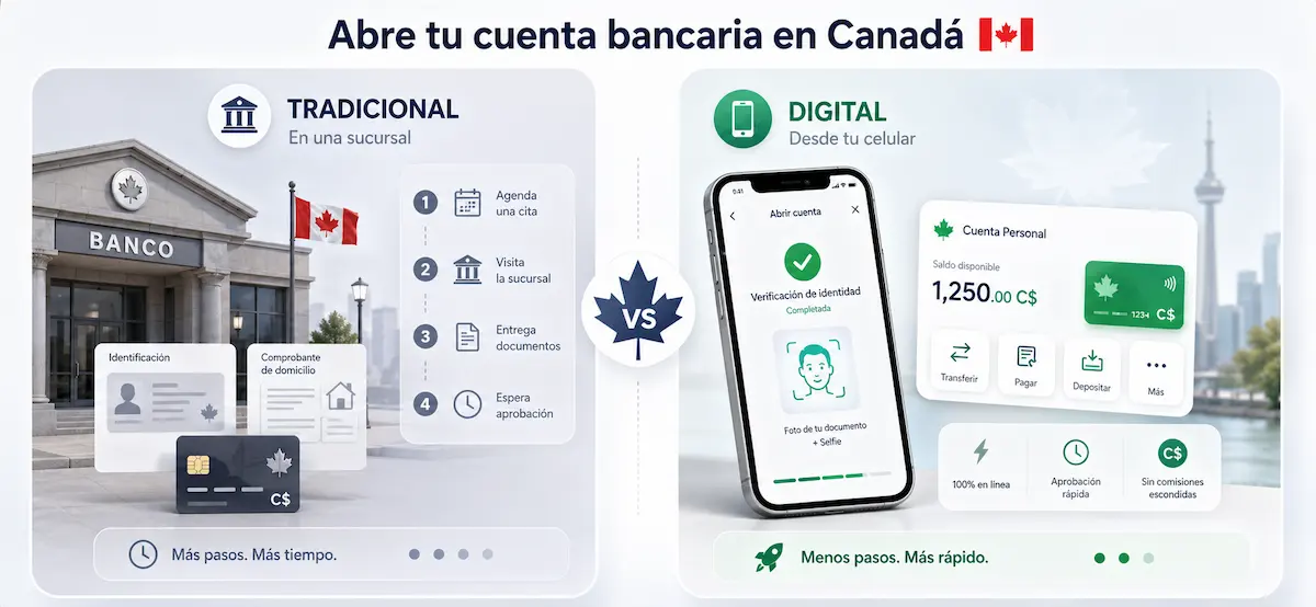 Guía visual para abrir una cuenta bancaria en Canadá siendo extranjero