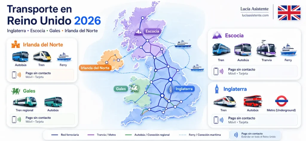Guia visual de los diferentes tipos de transporte en todo reino Unido