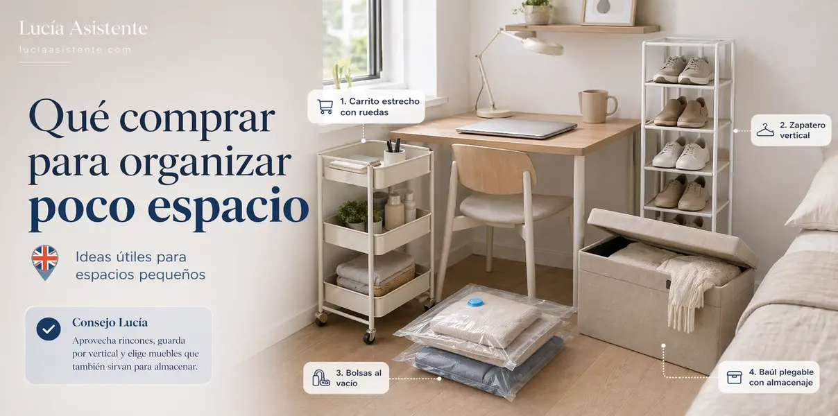 Productos para organizar poco espacio en una habitación o piso pequeño en Reino Unido