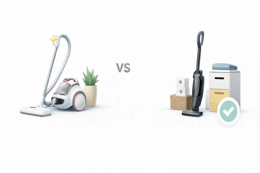 Comparativa entre producto bonito y producto práctico para piso pequeño