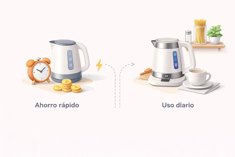 Comparativa entre ahorro rápido y uso diario en Italia