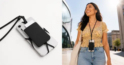 Cordón para teléfono con bolsillo de tarjeta